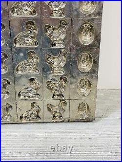 Antique Chocolate Mold with 42 Molds of Bunnies Hens Chickens Eggs and Bunnies Antique Chocolate Mold with 42 Molds of Bunnies Hens Chickens Eggs and Bunnies
