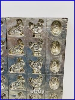 Antique Chocolate Mold with 42 Molds of Bunnies Hens Chickens Eggs and Bunnies Antique Chocolate Mold with 42 Molds of Bunnies Hens Chickens Eggs and Bunnies