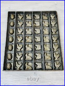 Antique Chocolate Mold with 42 Molds of Bunnies Hens Chickens Eggs and Bunnies Antique Chocolate Mold with 42 Molds of Bunnies Hens Chickens Eggs and Bunnies