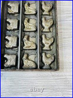 Antique Chocolate Mold with 42 Molds of Bunnies Hens Chickens Eggs and Bunnies