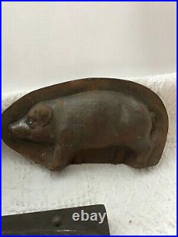 Antique Chocolate Molds Donkey, Cigar, Pig and Champagne Bottle