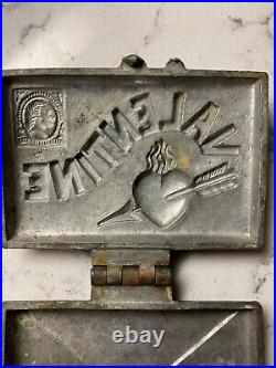 Antique Chocolate VALENTINE Envelope Postage Stamp Letter Metal Mold