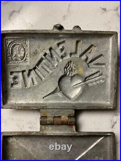 Antique Chocolate VALENTINE Envelope Postage Stamp Letter Metal Mold Antique Chocolate VALENTINE Envelope Postage Stamp Letter Metal Mold