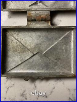 Antique Chocolate VALENTINE Envelope Postage Stamp Letter Metal Mold Antique Chocolate VALENTINE Envelope Postage Stamp Letter Metal Mold
