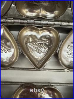 Antique Chocolate Valentines Day Mold Set of 8 Cast Metal Heart To My Valentine Antique Chocolate Valentines Day Mold Set of 8 Cast Metal Heart To My Valentine