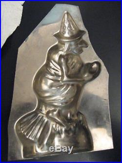 Antique Chocolate WITCH/BROOMSTICK METAL/TIN MOLD! Kitchen Vintage Very Cool