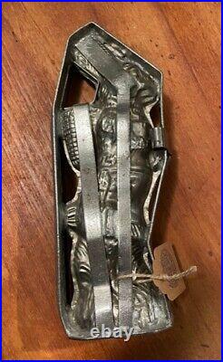 Antique Chocolate/candy Mold Large Rabbit With Basket
