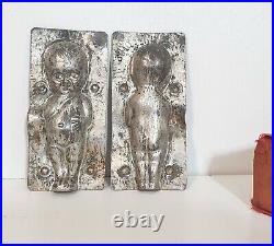Antique Chocolate mold mould Metal Baby child Kitchen