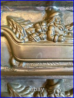 Antique Christmas Santa In Sleigh With Reindeer Chocolate Mold