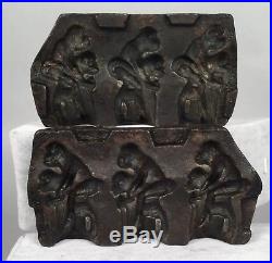 Antique Clear Candy Chocolate Mold Baby & Mama Monkey 187 Cast Iron Mills