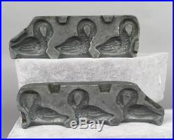 Antique Clear Candy Chocolate Mold Swimming Swan 135 Steel Alloy Mills