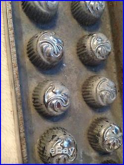 Antique Commercial Chocolate CHERRY Metal Mold Fluted Sides