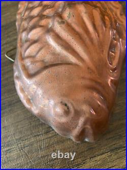 Antique Copper Chocolate Mold 7.5x3.75x1.75 Fish