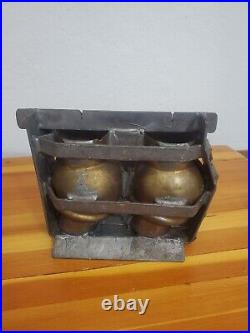 Antique Copper Snowman Head Hinged molds makes 2 Chocolate/Candles/Soap Snowmen