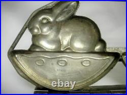 Antique Double Rabbit Chocolate Mold Germany Easter Candy Egg Bunny Weygandt Old