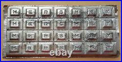 Antique EARLY HERSHEY TIN CHOCOLATE CANDY BAR MOLD separable alphabet mould