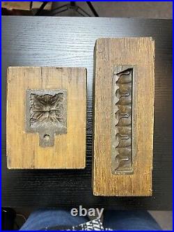 Antique Early 1800s Architectural Wooden Plaster Molds (Pair)