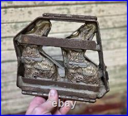 Antique Early 1900s Large Easter Bunny Chocolate Mold Double Anton Reiche