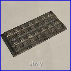 Antique Early Hershey Tin Chocolate Candy Bar Mold Squares Alphabet Vintage vtg