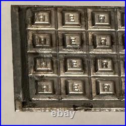 Antique Early Hershey Tin Chocolate Candy Bar Mold Squares Alphabet Vintage vtg Antique Early Hershey Tin Chocolate Candy Bar Mold Squares Alphabet Vintage vtg