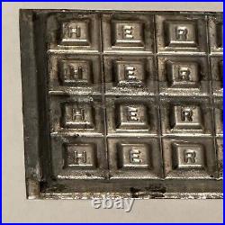 Antique Early Hershey Tin Chocolate Candy Bar Mold Squares Alphabet Vintage vtg