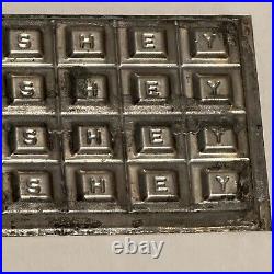 Antique Early Hershey Tin Chocolate Candy Bar Mold Squares Alphabet Vintage vtg