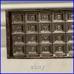 Antique Early Hershey Tin Chocolate Candy Bar Mold Squares Alphabet Vintage vtg Antique Early Hershey Tin Chocolate Candy Bar Mold Squares Alphabet Vintage vtg