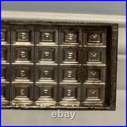 Antique Early Hershey Tin Chocolate Candy Bar Mold Squares Alphabet Vintage vtg Antique Early Hershey Tin Chocolate Candy Bar Mold Squares Alphabet Vintage vtg