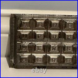 Antique Early Hershey Tin Chocolate Candy Bar Mold Squares Alphabet Vintage vtg