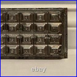 Antique Early Hershey Tin Chocolate Candy Bar Mold Squares Alphabet Vintage vtg