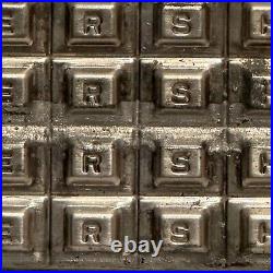 Antique Early Hershey Tin Chocolate Candy Bar Mold Squares Alphabet Vintage vtg