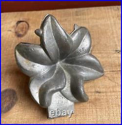 Antique Early Vintage Pewter Lily Flower Chocolate Candy Mold Folk Art Decor