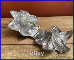 Antique Early Vintage Pewter Lily Flower Chocolate Candy Mold Folk Art Decor