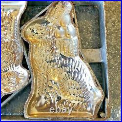Antique Easter Bunny Chocolate Molds Caged Hinged Rabbit Candy 5 Five 18x7x2 Antique Easter Bunny Chocolate Molds Caged Hinged Rabbit Candy 5 Five 18x7x2