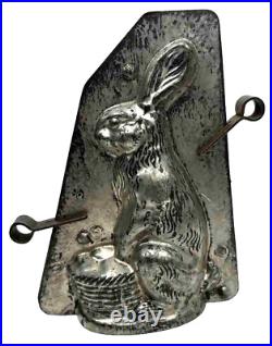 Antique Easter Bunny Rabbit Basket Ice Cream Chocolate Mold Anthropomorphic 7