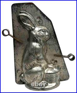 Antique Easter Bunny Rabbit Basket Ice Cream Chocolate Mold Anthropomorphic 7