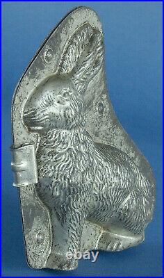 Antique Easter Bunny/Rabbit Chocolate Mold, Double Mold withClip, Ca 1890-1920s