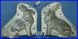 Antique Easter Bunny/Rabbit Chocolate Mold, Double Mold withClip, Ca 1890-1920s