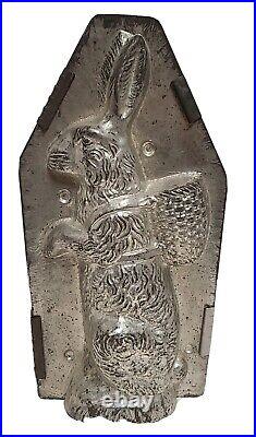 Antique Easter Rabbit Bunny Metal Chocolate 2-Piece Mold LARGE 18