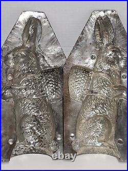 Antique Easter Rabbit Bunny Metal Chocolate 2-Piece Mold LARGE 18