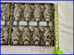 Antique Eight 5 Metal Chocolate Candy Mold Squirrel Hinged/Cage Style RARE