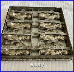 Antique Eight 5 Metal Chocolate Candy Mold Squirrel Hinged/Cage Style RARE