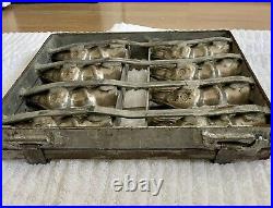 Antique Eight 5 Metal Chocolate Candy Mold Squirrel Hinged/Cage Style RARE