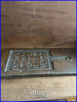 Antique English Alphabet Gingerbread Brown Mold 11 X 4.5