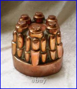 Antique English Copper Pudding Chocolate Mold Turret Design-1800's