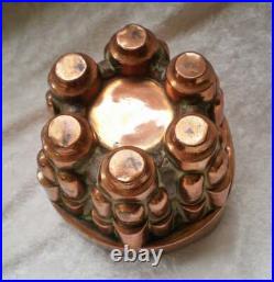 Antique English Copper Pudding Chocolate Mold Turret Design-1800's