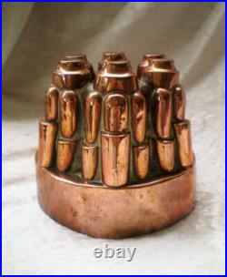 Antique English Copper Pudding Chocolate Mold Turret Design-1800's