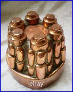 Antique English Copper Pudding Chocolate Mold Turret Design-1800's