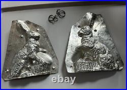 Antique Eppelscheimer Chocolate Mold Bunny On Basket 7 3/4 #4684 (J2)