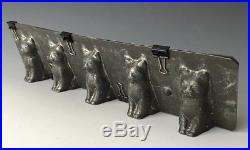 Antique Eppelsheimer 5 Cat Tin Chocolate Candy Mold #8010, NY, ca. 1930, Rare